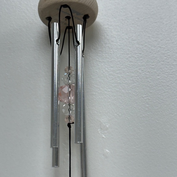 Woodstock Rose Quartz Heart Wind Chime NIB Crystal Love Soothing Indoor Outdoor - Picture 16 of 17
